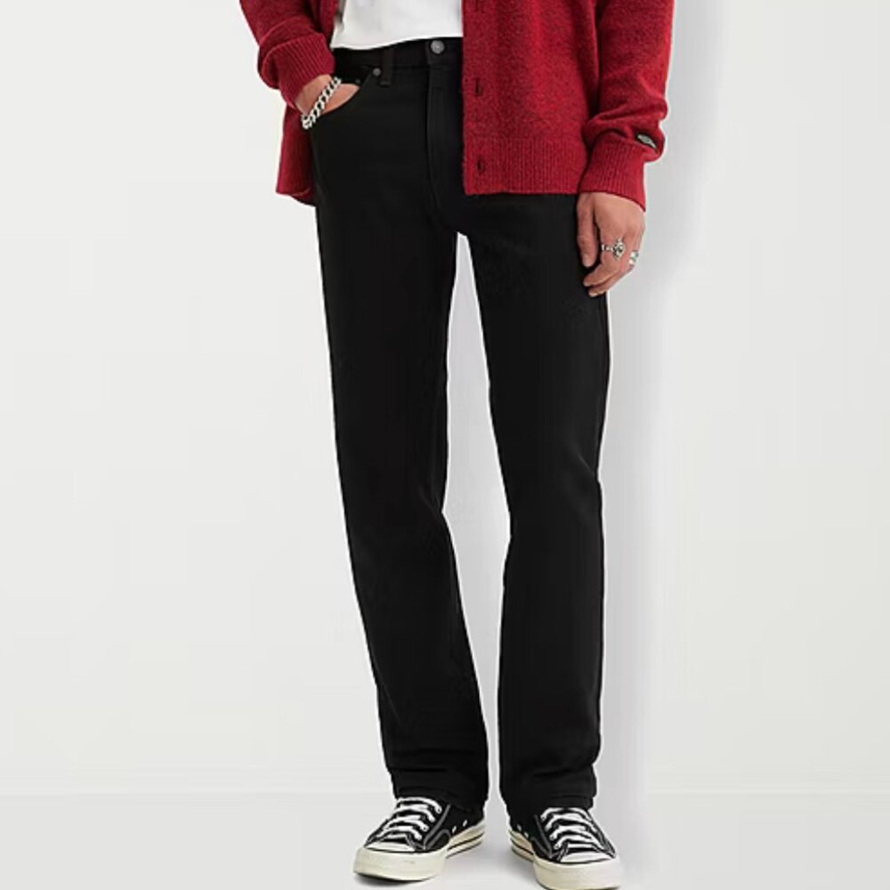 Levi's Mens 506 Comfort Stretch Straight Leg Jeans, Black, 32x32